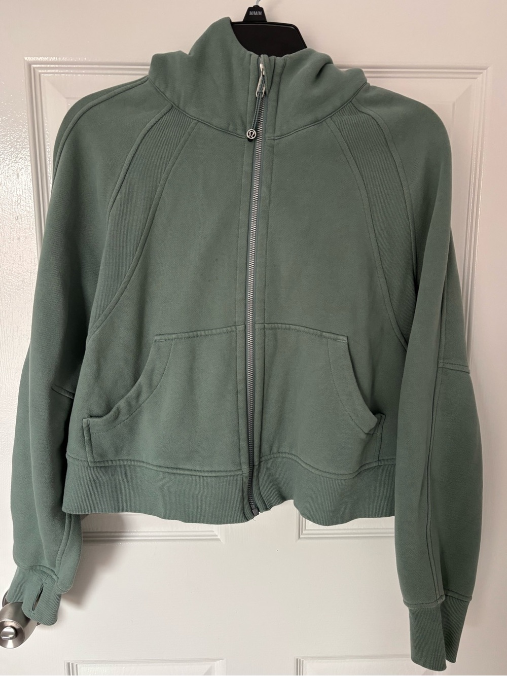Lululemon full zip crop scuba green
